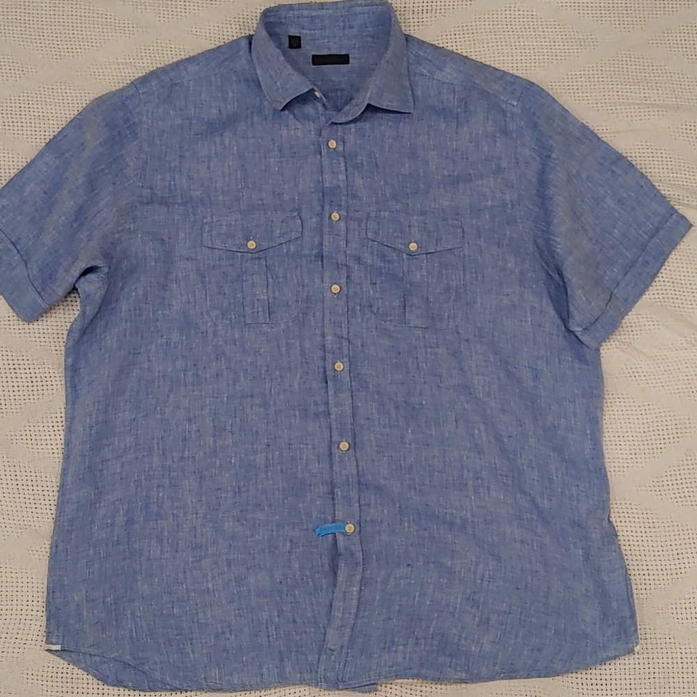 Saks Fifth Avenue Mens Button Front Shirt Size XXL